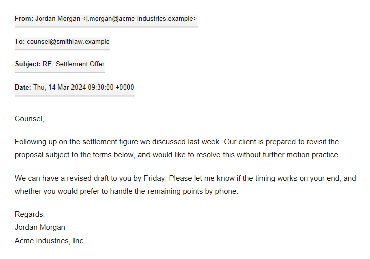 An email converted to a clean, readable PDF
